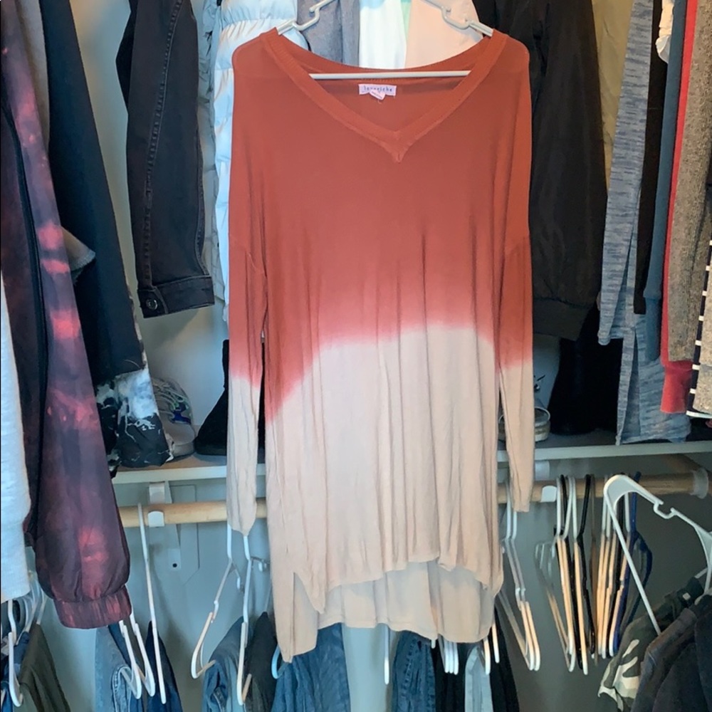 Red and Tan sweater